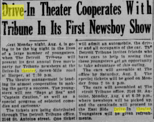 East Side Drive-In Theatre - Aug 2 1941 Ad (newer photo)